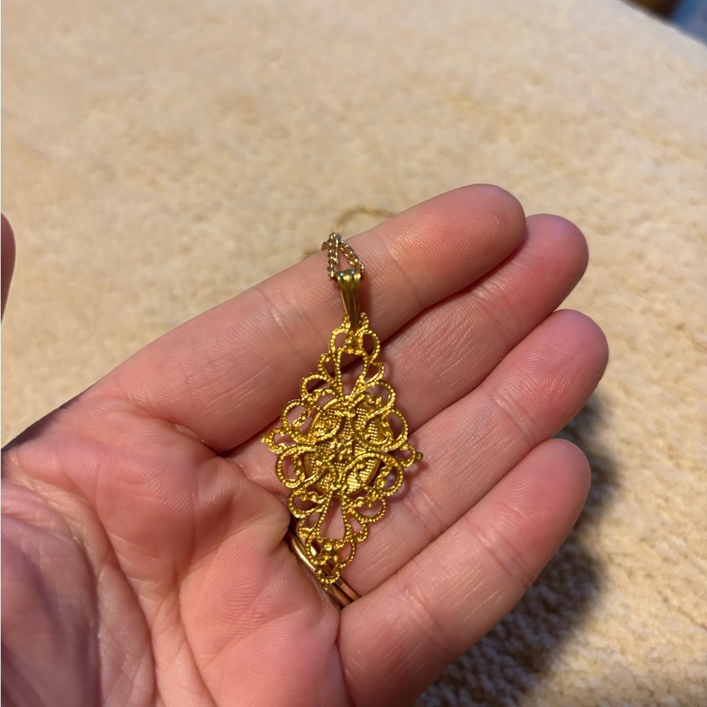 vintage Toledo Damascene pendant necklace - Picture 3 of 3